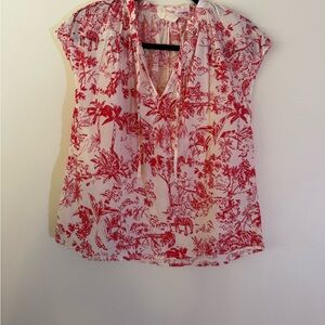 H&M Tropical Print 100% Cotton Blouse